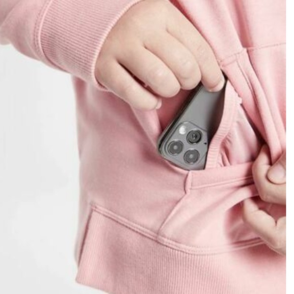 Athleta Girl Pink Cozy Sweatshirt Stronger Together Girls Medium 8/10 Fleece - Picture 13 of 13